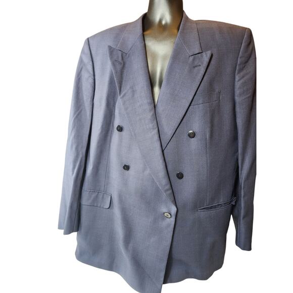Bartolini Roma Sports Coat Men 48L Blazer Wool Double Breasted Italian - Picture 14 of 14